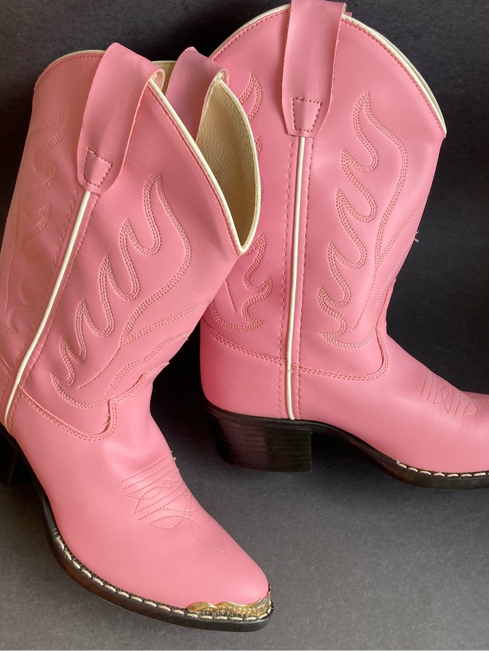 Old West VJ9119 Pink Girls Cowgirl Cowboy Western Boots w Metallic Toe, Sz 15